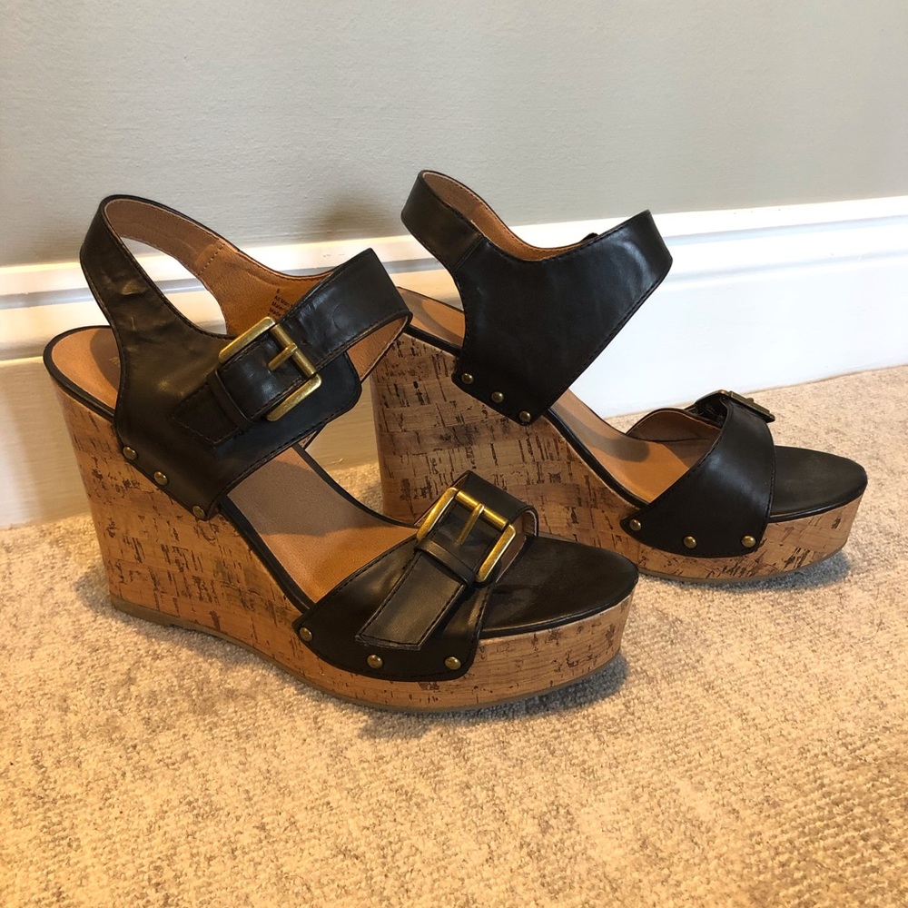 Mossimo Supply Co. cork sandal wedges.